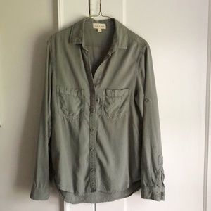 Cloth and Stone Moss Green Button Down